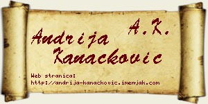 Andrija Kanačković vizit kartica